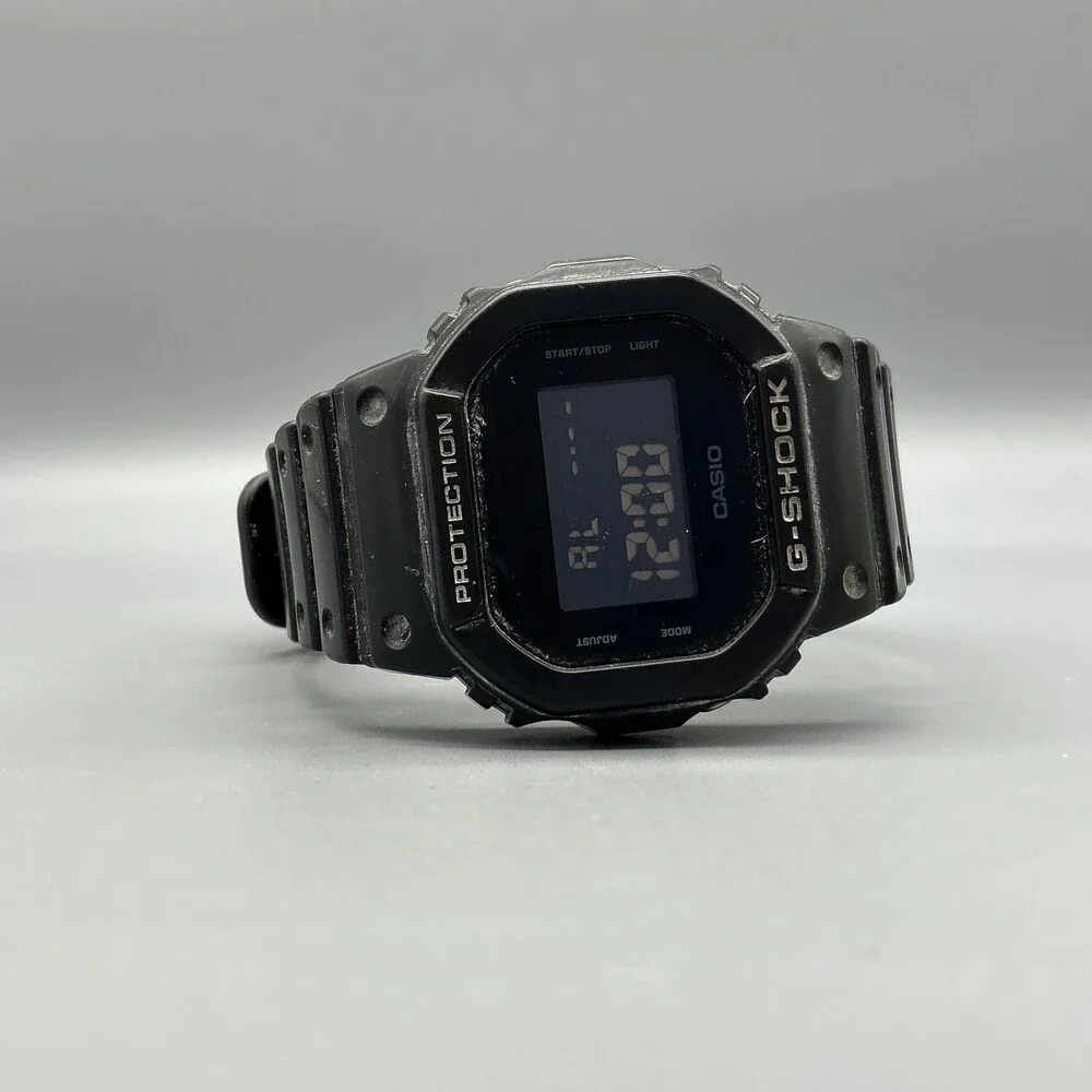 Casio G-Shock DW-5600BB Mens Watch 38mm Black Digital Resin Alarm Timer